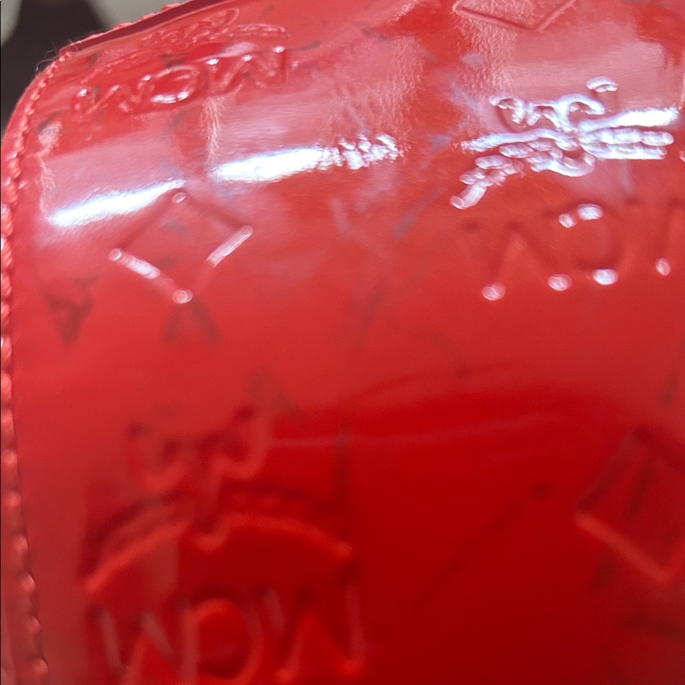 MCM Glossy Red Patent Barrel Bag - Picture 12 of 12